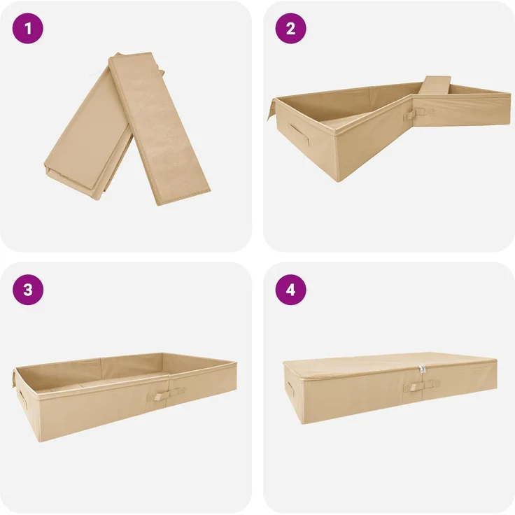 vidaXL Aufbewahrungsbox 24 stk. Vliesstoff 100 x 50 x 18 cm 90 l Creme 42024622 – Bild 10