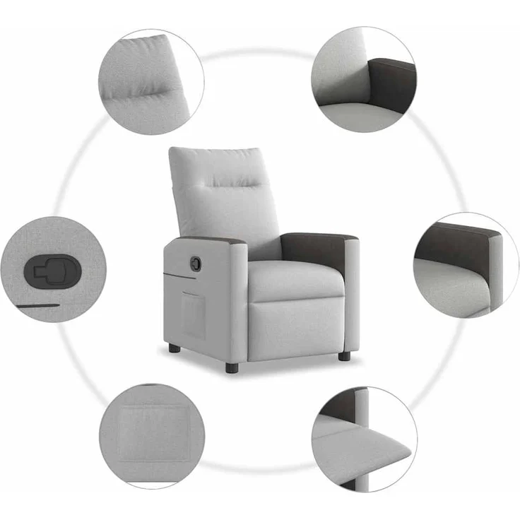 vidaXL Relaxsessel Wolkengrau Stoff 4104824 – Bild 6