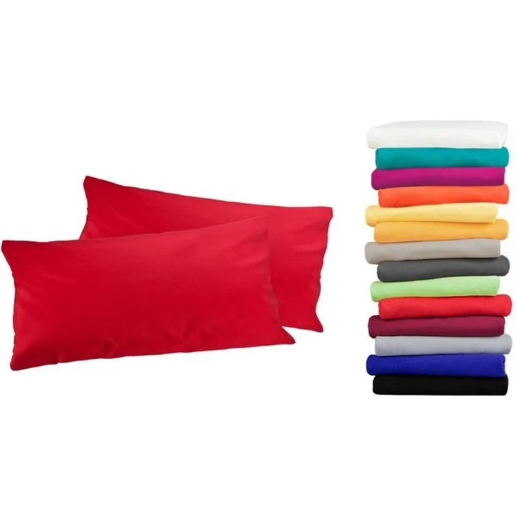 MOON Kissenbezug / Seitenschläferkissenbezug, 2er Pack, 100% Baumwolle, Linon, Rot, 40x40 – Bild 4