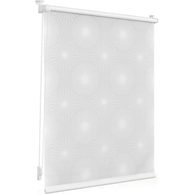 Lichtblick Rollo Tokio 90x220 cm (BxL) Weiß Sonne Lichtdurchlässig und blickdicht; Klemm- und schraubbar; dezentes Muster – Bild 1