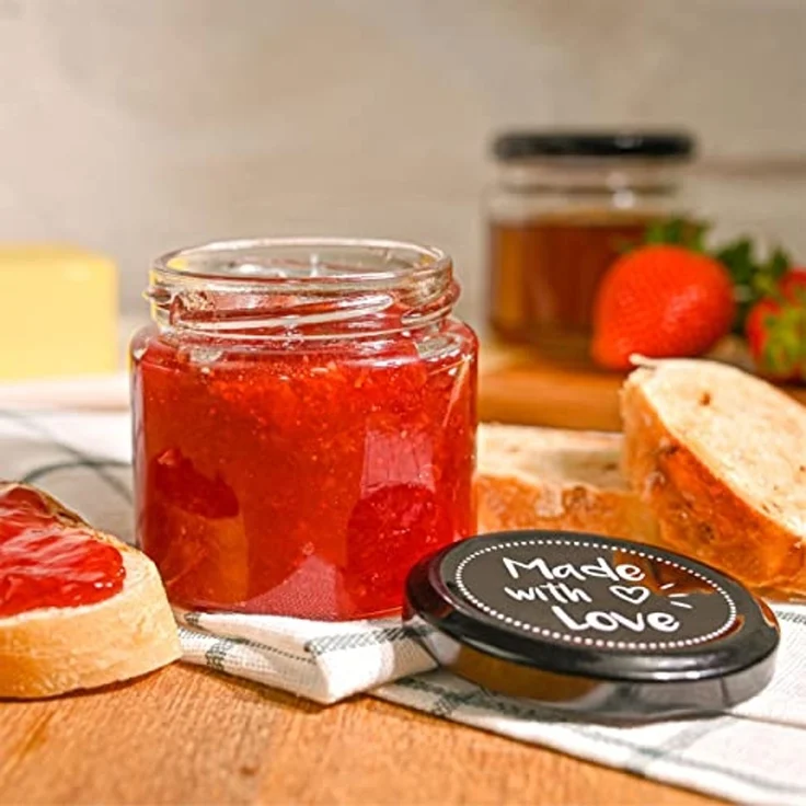 Praknu Einmachglas 25 Marmeladengläser Klein 125ml - Mit Etiketten & Stift - Luftdicht, Glas, (Set, 25-tlg), mit Deckel und Etiketten - Luftdichte Einmachgläser zum verschenken – Bild 7