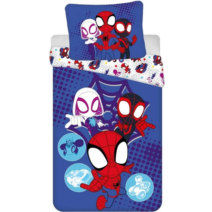 Spiderman Bettwäsche-Set 140x200 cm + 70x90 cm aus 100% Baumwolle mit Reißverschluss – Bild 5