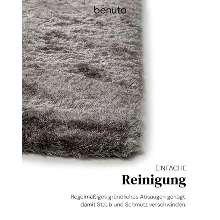 benuta Teppich Whisper, rechteckig, Höhe: 31 mm, Hochflorteppich Wohnzimmer, Schlafzimmer, Esszimmer, Flur, Weich – Bild 6