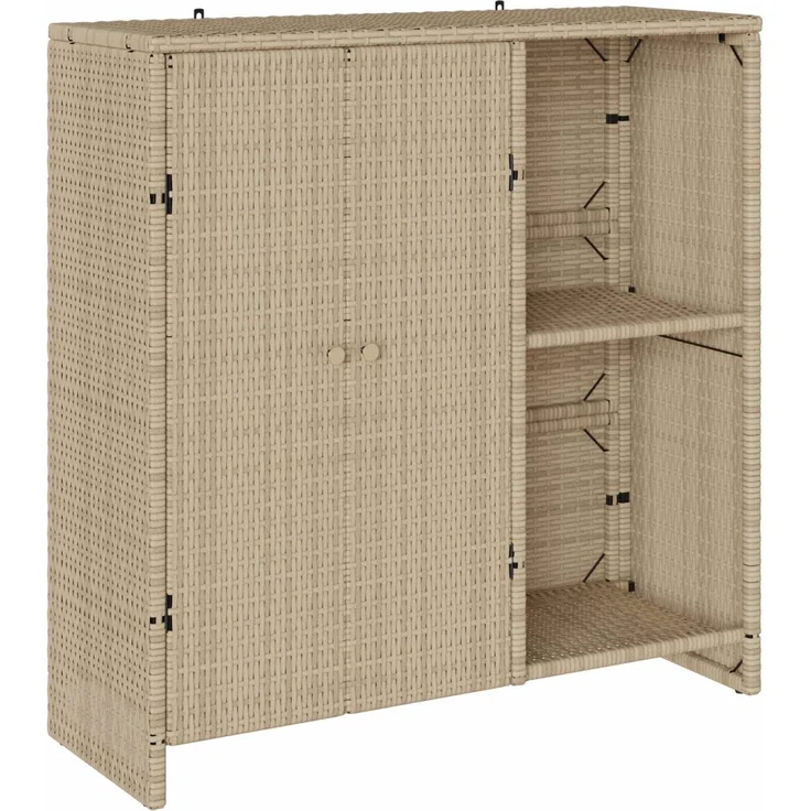 vidaXL Aufbewahrungsschrank mit Regal Beige 100 x 36 x 102 cm Rattan 4103824 – Bild 1