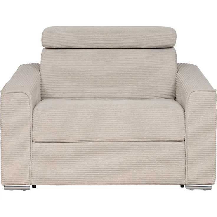 Vente-unique - VIZIR Sessel SamtStoff Beige - B 95 cm x H 105 cm85 cm x L 127 cm
