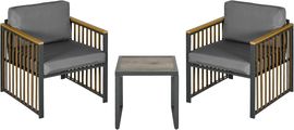 Outsunny Gartenlounge-Set, 3-tlg, Grau