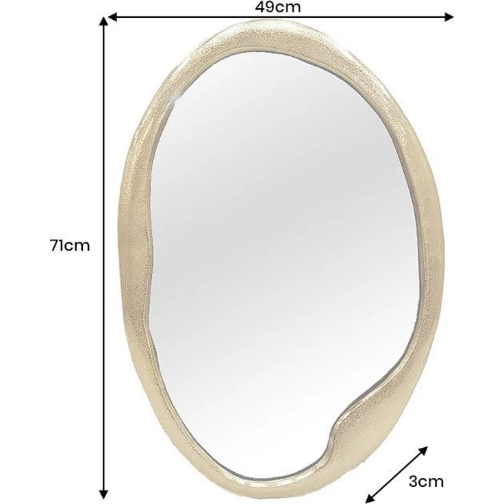 riess-ambiente Wandspiegel ABSTRACT 55 cm gold – rund, handmade, Metall, Statement-Piece (Einzelartikel, 1-St), organische Form, Unikat, eleganter Spiegel für Flur & Wohnzimmer, Deko – Bild 2