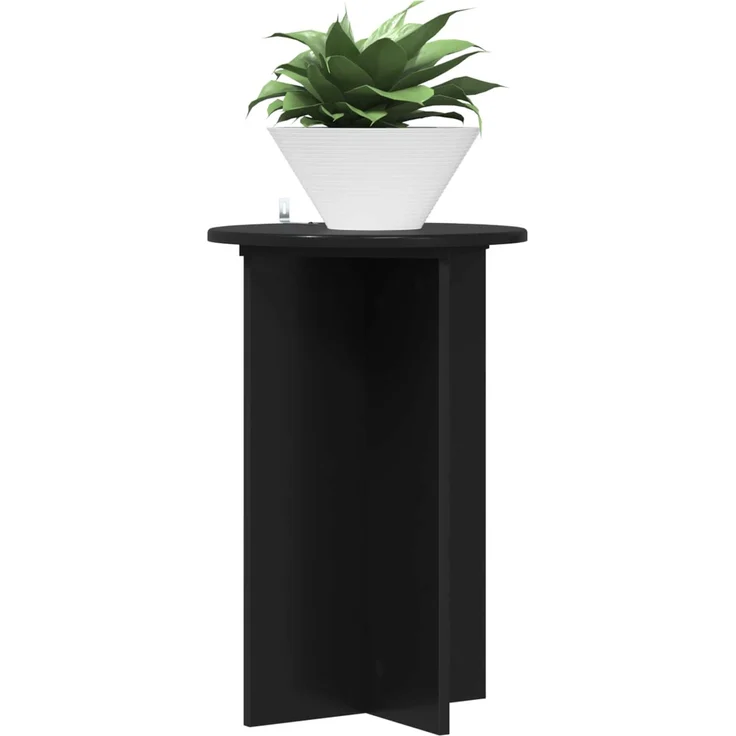 vidaXL Pflanzenständer 2 stk. Schwarz Ø40 x 60 cm Holzwerkstoff 899709 – Bild 3