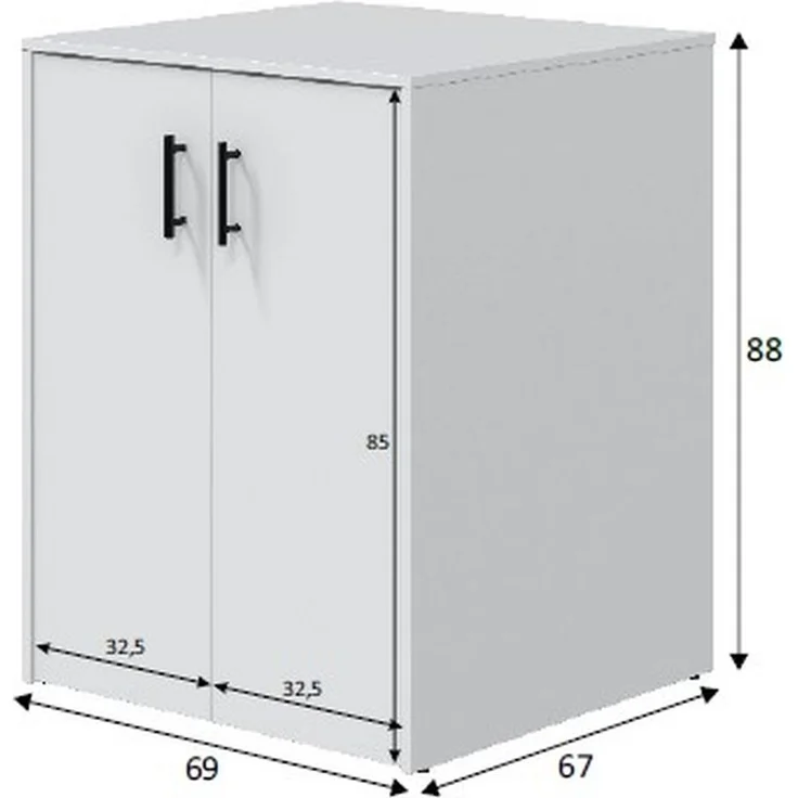 Waschmaschinenumbauschrank >LAUNDRY< (2-teilig) in weiss - 69x176x67 (BxHxT) – Bild 6