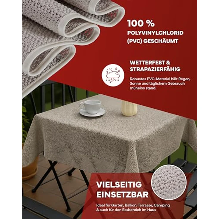 texpot Tischdecke Gartentischdecke Schaum PVC Weichschaum (1-tlg) – Bild 4