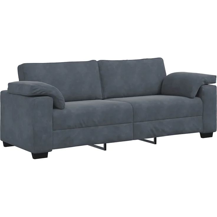 vidaXL 3-Sitzer-Sofa Dunkelgrau 220x77x82 cm Samt 4105278 – Bild 1