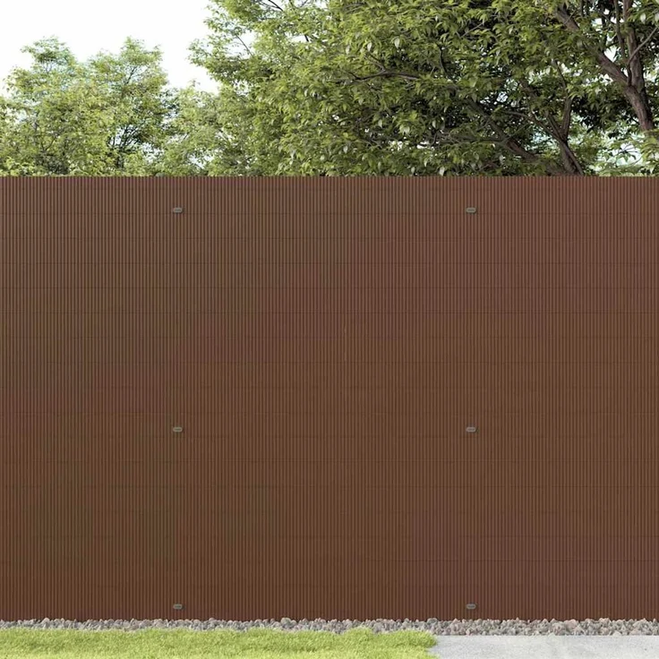 vidaXL Gartenzaun Doppelseitig Braun 1,8x5 m PVC 42002626 – Bild 3