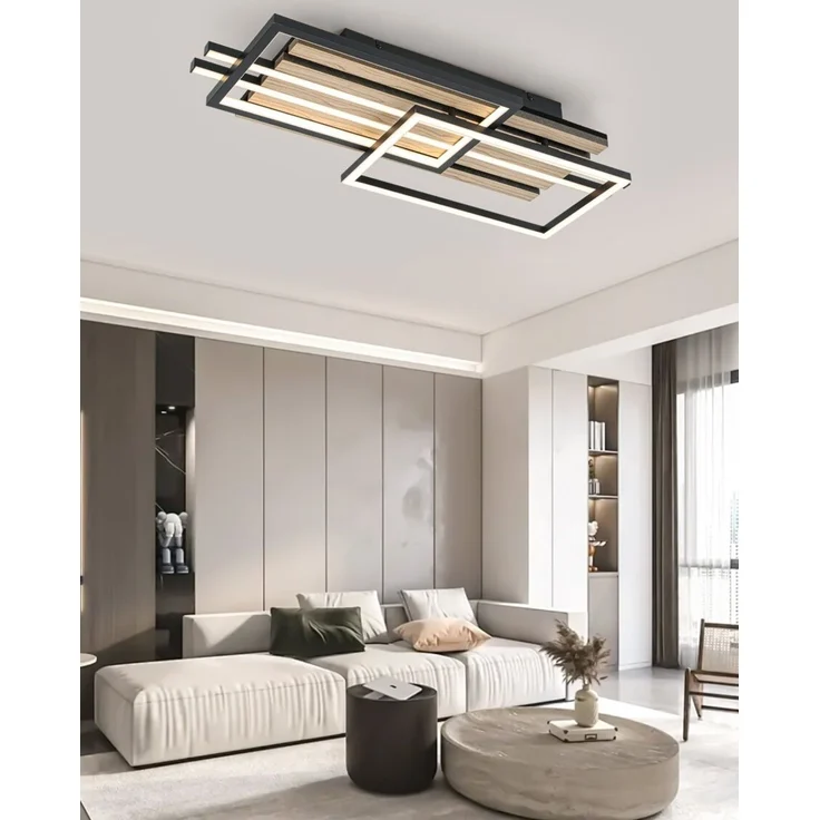 Novel 'AMURAPAR' LED-Deckenleuchte, Aluminium braun/schwarz, 65 x 30 x 8 cm, Warmweiß – Bild 8