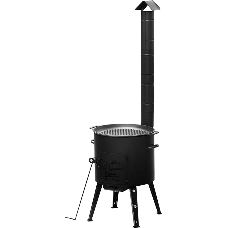 Ø40 Uchag 2mm stahl Utschak mit Abzugsrohr Utschag Campingofen 12L Gusseisen Kazan mit Gusseisen Deckel-Grillpfanne Kasan Feuerstelle Feldküche – Bild 5