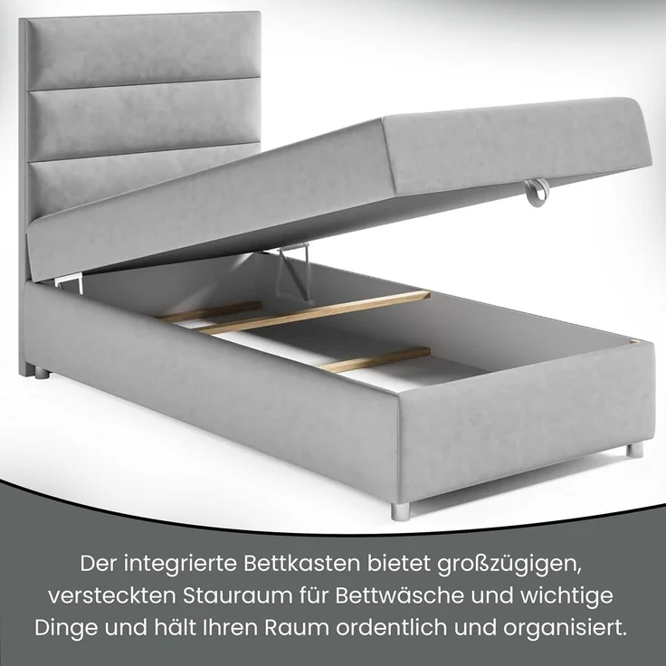 Best For Home Box Spring Bed with 7-Zone Bonell Spring Mattress, Box Spring Bed with Mattress and Storage Space – Bild 6