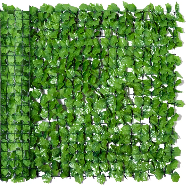 Outsunny Künstlicher Hecken Sichtschutz, UV Geschützt Sichtschutz, Grün Balkon Sichtschutze, Zaun Sichtschutzgitter mit Blättern, Hecken Zaun, WandKünstliche 300x100 cm für Garten Hochzeit