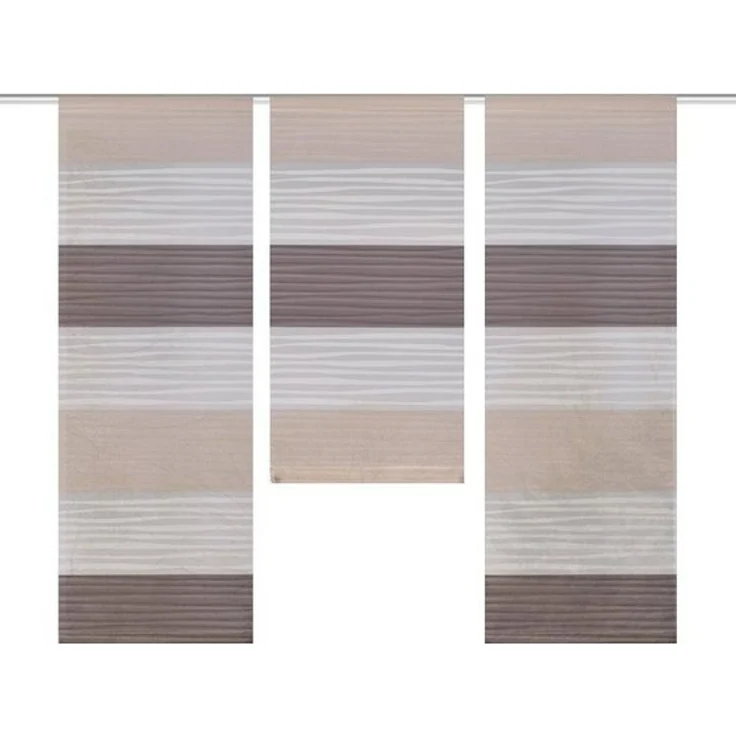 HOME WOHNIDEEN Vorhang 55983 3-TLG. Fensterset GABI Querstreifen halbtransparent 80x30, 60x30, (1 St), Polyester – Bild 4