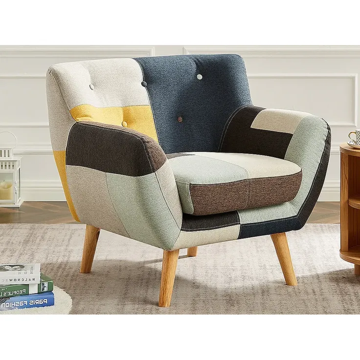 Vente-unique - SERTI Sessel Stoff Mehrfarbig - B 80,5 cm x H 81 cm x L 88 cm