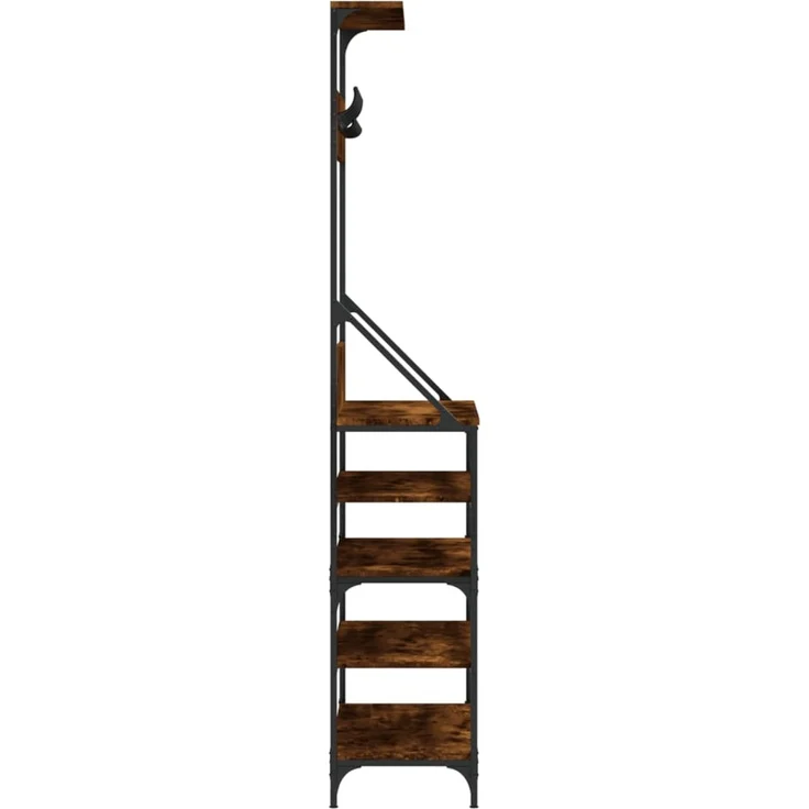 vidaXL Kleiderständer mit Schuhablage Räuchereiche 90x34x184 cm 837879 – Bild 5