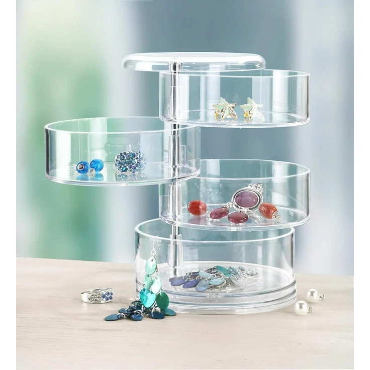 WENKO Badorganizer Tower, Kosmetik-Aufbewahrung mit 4 Fächern, transparent – Bild 10