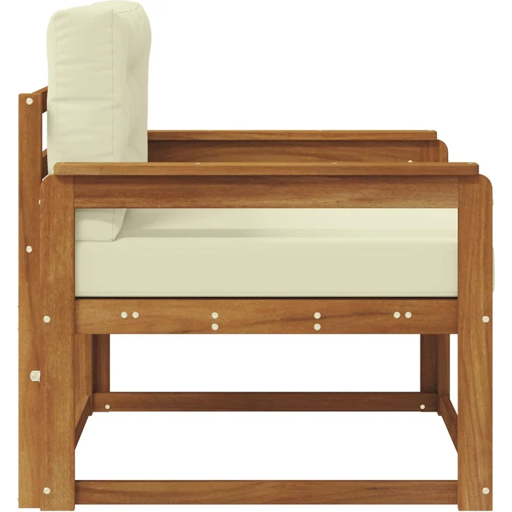 vidaXL Outdoor Mittelsofa Massivholz Akazie Natur und Creme 3436257 – Bild 4