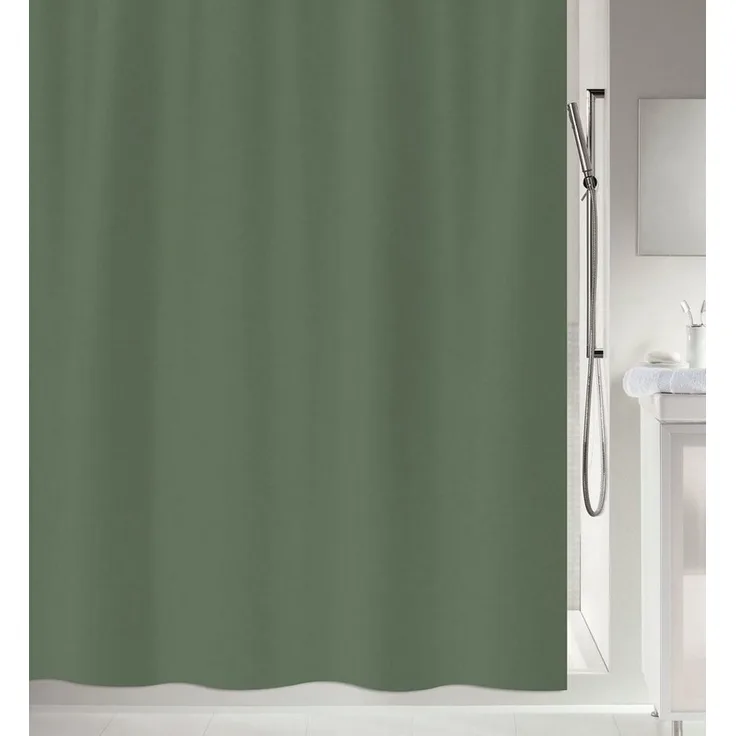 spirella Duschvorhang PRIMO Breite 180 cm, Anti-Schimmel Textil-Duschvorhang, Polyester, 180x180 cm, waschbar