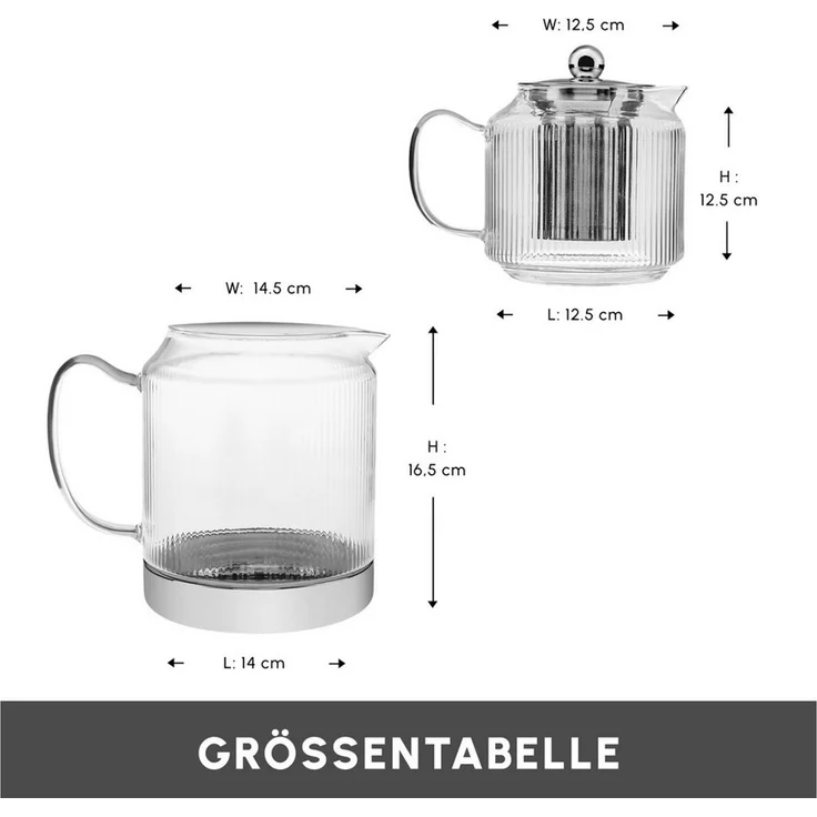 Karaca Teekanne Karaca Kelly XL Borosilikat Glas-Teekannen-Set, 3L, Hitzebeständig, 2.95 l – Bild 2