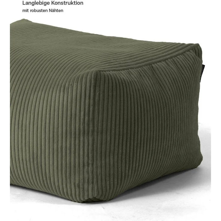 mokebo Pouf Der Ruhestifter (aus Cordstoff), Sitz-Hocker, Bodenkissen, Fußhocker oder Sitzkissen eckig in Grün – Bild 3