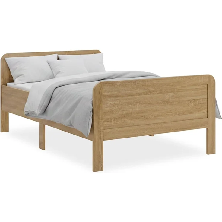Komfortbett 120x200 Seniorenbett Höhenverstellbar Holzbett Eiche Einzelbett Hohes Bett Bettgestell – Bild 1