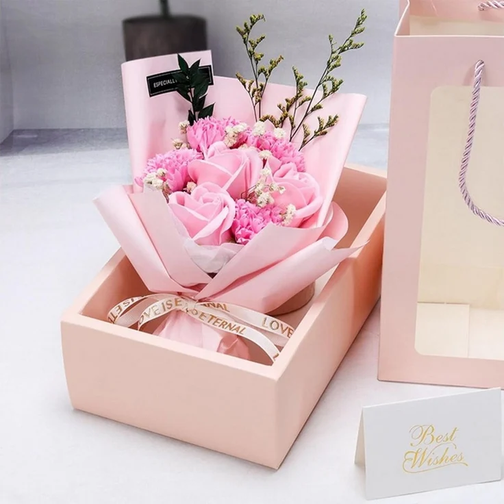 Kunstblume Künstliche Blumen Rosen Geschenkboxen für Hochzeit Muttertag, MOPUEA, Liebevolles Geschenk für besondere Momente – Bild 1
