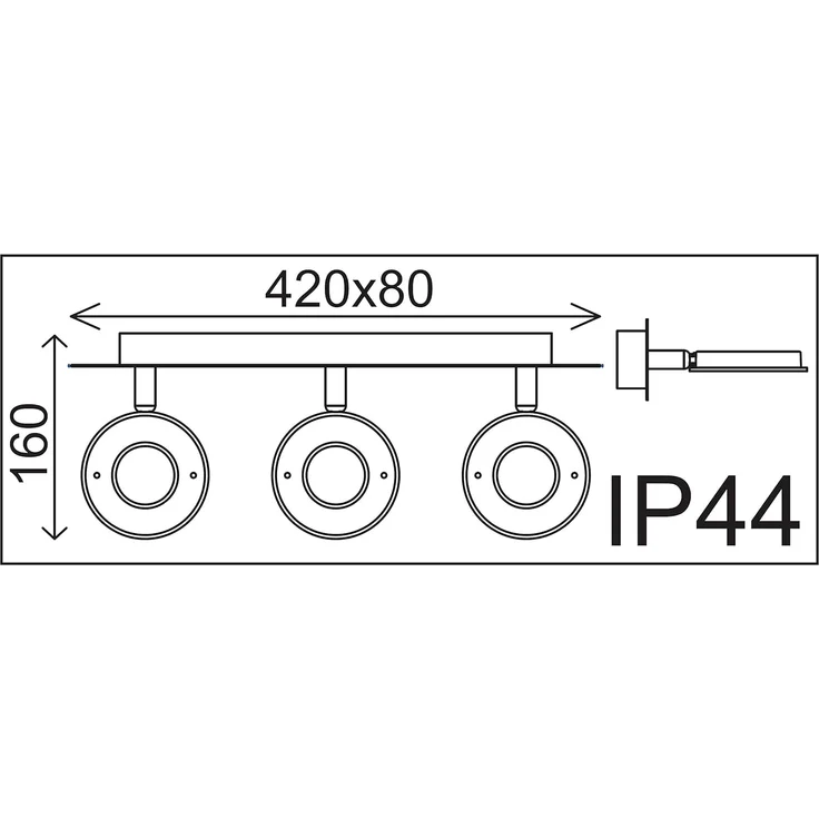 TRANGO LED Deckenleuchte, 2114 Modern 3-flammig IP44 Spiegelleuchte *COOL* inkl. 3x 4,5 Watt 3000K warmweiß LED Modul Badleuchte 420mm lang mit schwenkbar und drehbar Spots, Badezimmer Wandleuchte, Deckenlampe, Badlampe – Bild 2