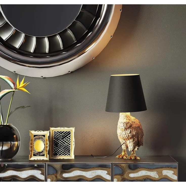 Kare Design Tischlampe Animal Duck Gold/Braun, Entenleuchte, Tiermotiv, Dekoleuchte, Tischleuchte, Schreibtischlampe Kinder, Lampe für Wohnzimmer, Schlafzimmer, 53 x 31 x 31 cm (H/B/T) – Bild 2