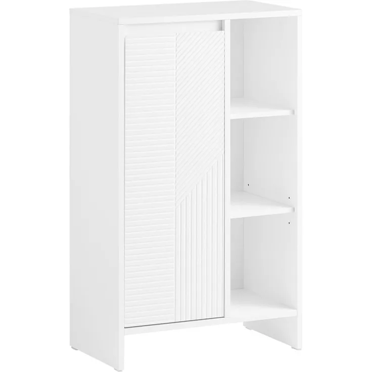 SoBuy BZR156-W Wäscheschrank, MDF, Lackiert, Weiß, 50 x 86 x 30 cm
