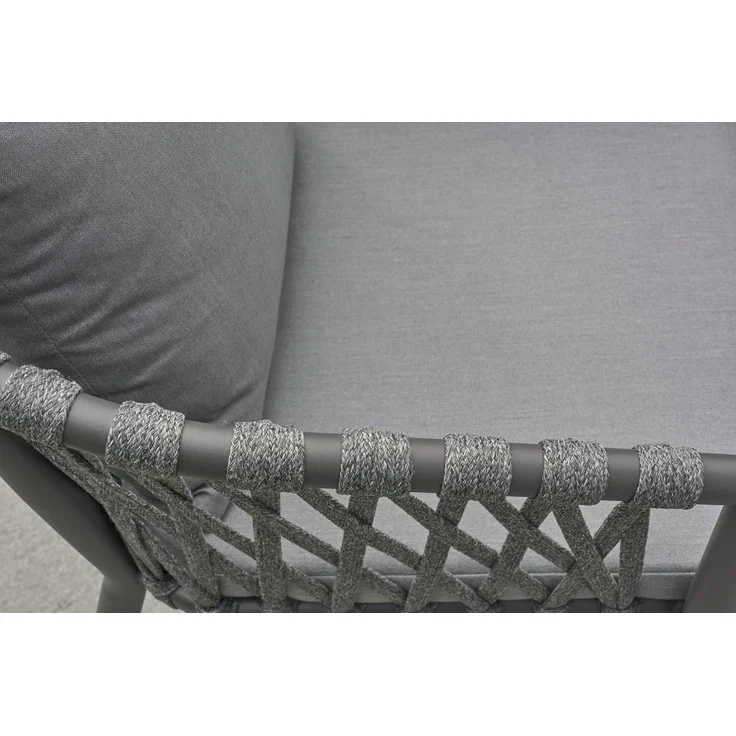 LC Garden 'Sunrepo' Gartenstuhl-Set 6-tlg., stapelbar, Seilgeflecht anthrazit – Bild 7