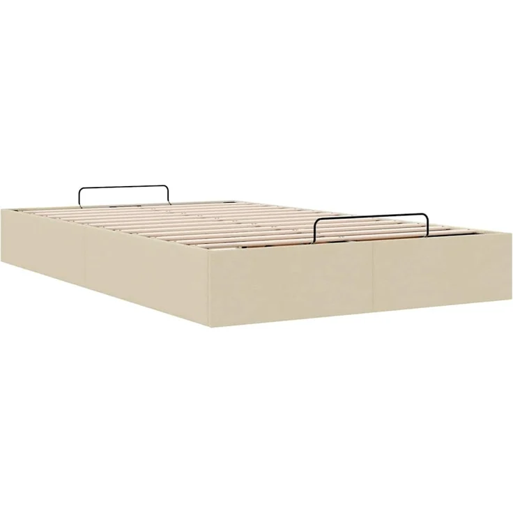 vidaXL Ottoman-Bett ohne Matratze Creme 120x190 cm Stoff 3310866 – Bild 5
