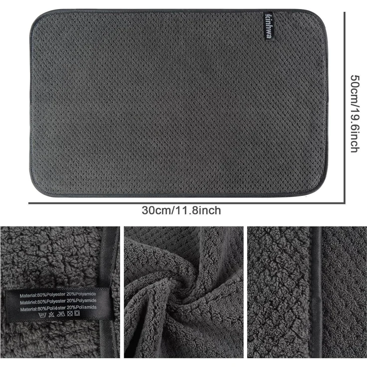 10er Pack Mikrofaser Gästehandtücher 30x50cm Saugfähig Dunkelgrau – Bild 2