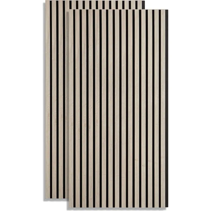 Akustikpaneele Holz 60 x 120 cm 2 Paneele Grau Wandpaneele Deckenpaneele 3D Wandpaneel Wandverkleidung Dekorpaneel