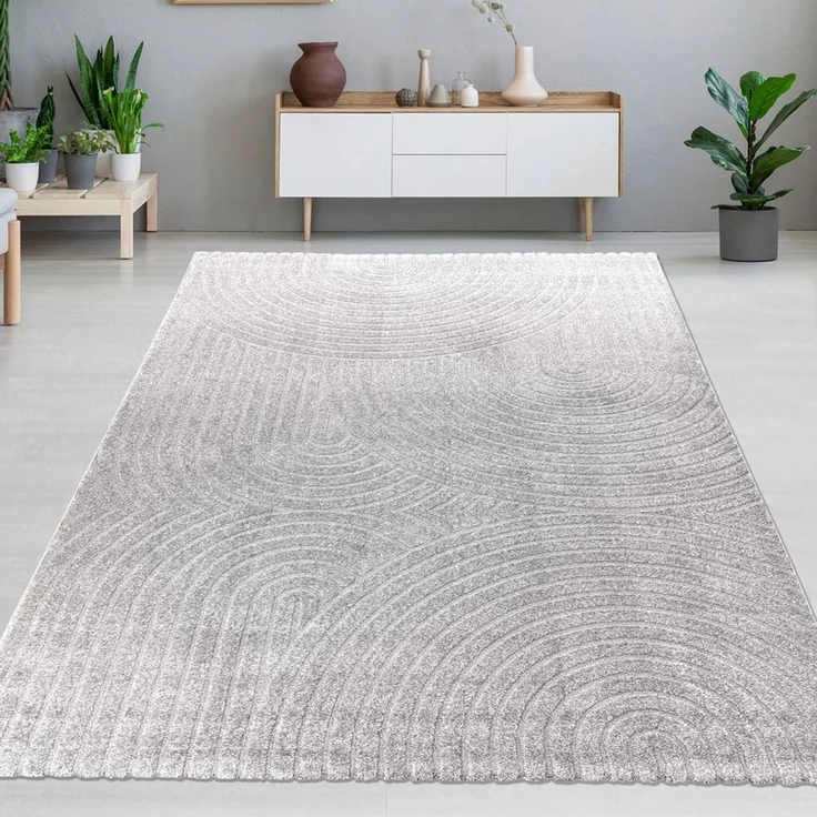 Carpetia Designteppich Kurzflor Teppich mit 3D-Effekt, rechteckig, Höhe: 14 mm, weich, pflegeleicht und für Fußbodenheizung geeignet – Bild 1