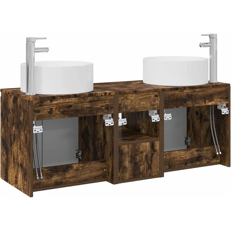 vidaXL Badezimmerschrank-Set 3 stk. Geräucherte Eiche 3405742 – Bild 8