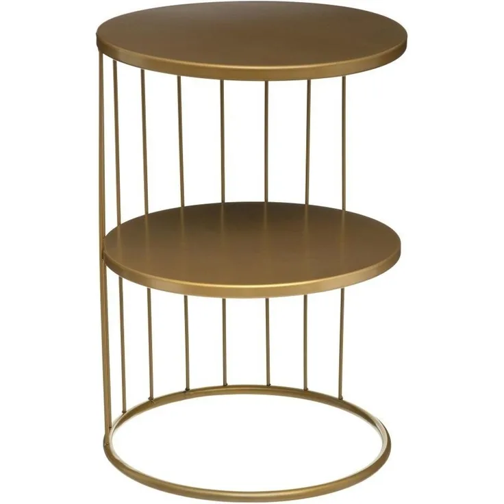 Atmosphera 'Kobu' Couchtisch mit 2 Ebenen, Gold, Ø 36 cm