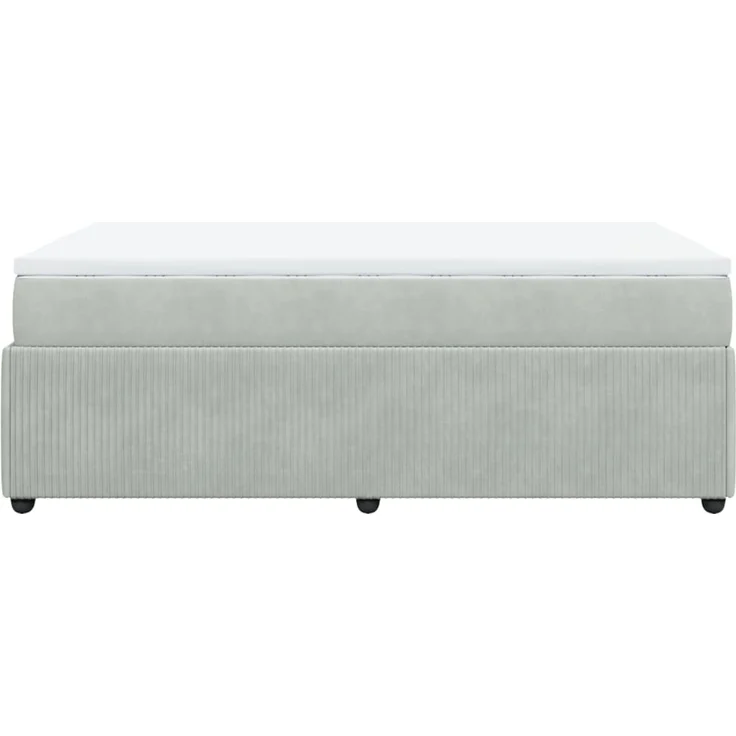 vidaXL Boxspringbett mit Matratze Hellgrau 120x200 cm Samt 3285632 – Bild 8