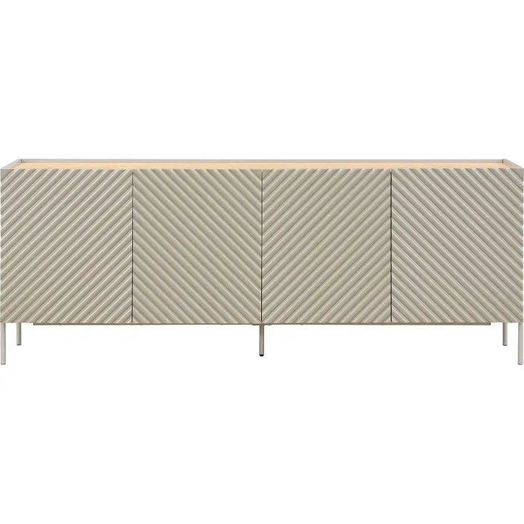 Vente-unique - TASIBA Sideboard Holz, Platte BeigeBeige - B 41 cm x H 77 cm x L 200 cm – Bild 2