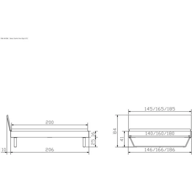 Hasena Bett Gleva Eiche sägerau mit Kufen 140x200 cm, Komforthöhe 25 cm – Industrial-Movie – Bild 5