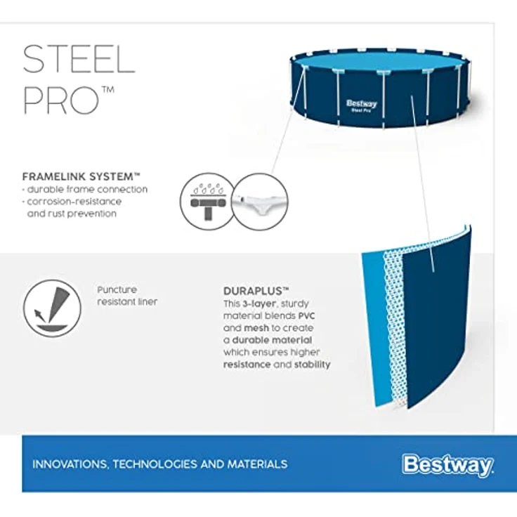 Bestway Pool Steel Pro 305x76 cm 93788 – Bild 5