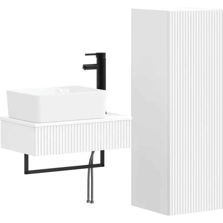 vidaXL Badezimmerschrank-Set 2 stk. Weiß 33 x 34,5 x 100 cm 3406103 – Bild 2