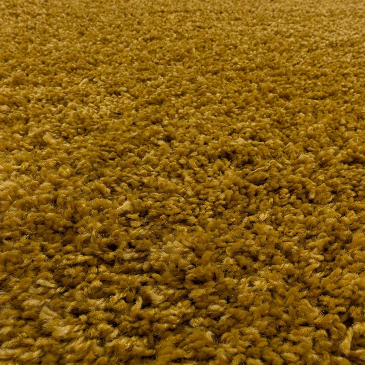 Carpetsale24 Shaggy Hochflor Teppich Wohnzimmer 250x350 (240x340 cm) Goldfarbe - Modern Flauschiger Teppich Extra Weich, Pflegeleicht und Einfarbig - Teppich für Schlafzimmer, Esszimmer und Küche – Bild 5