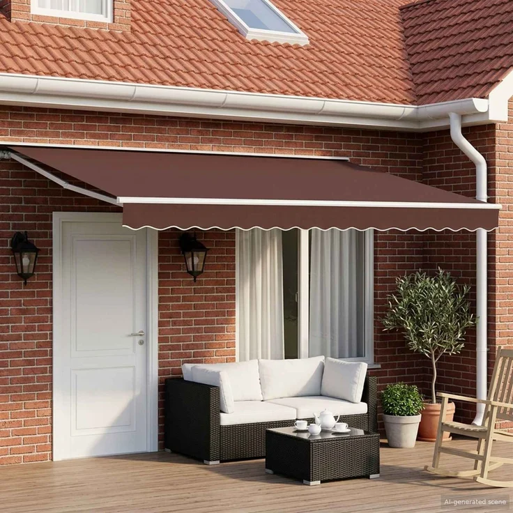 vidaXL Manuell einziehbare Markise Braun 4 x 3 m 3420255 – Bild 1