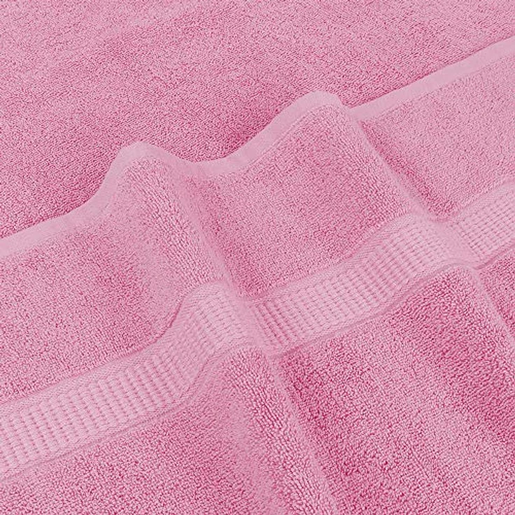 Utopia Towels 2er Badetücher Duschtücher Groß Baumwolle 90 x 180 cm Rosa | mit Aufhänger, Saunatücher, Badehandtücher Groß – Bild 6