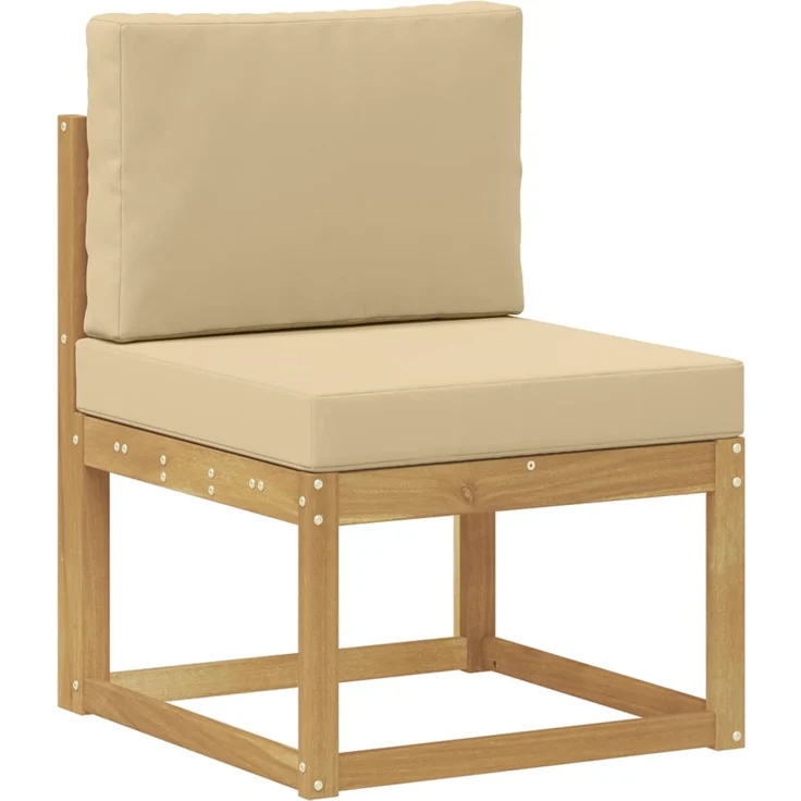 vidaXL Outdoor-Sofagarnitur 4 stk. 4-Sitzer Weiß und Beige 3387567 – Bild 3