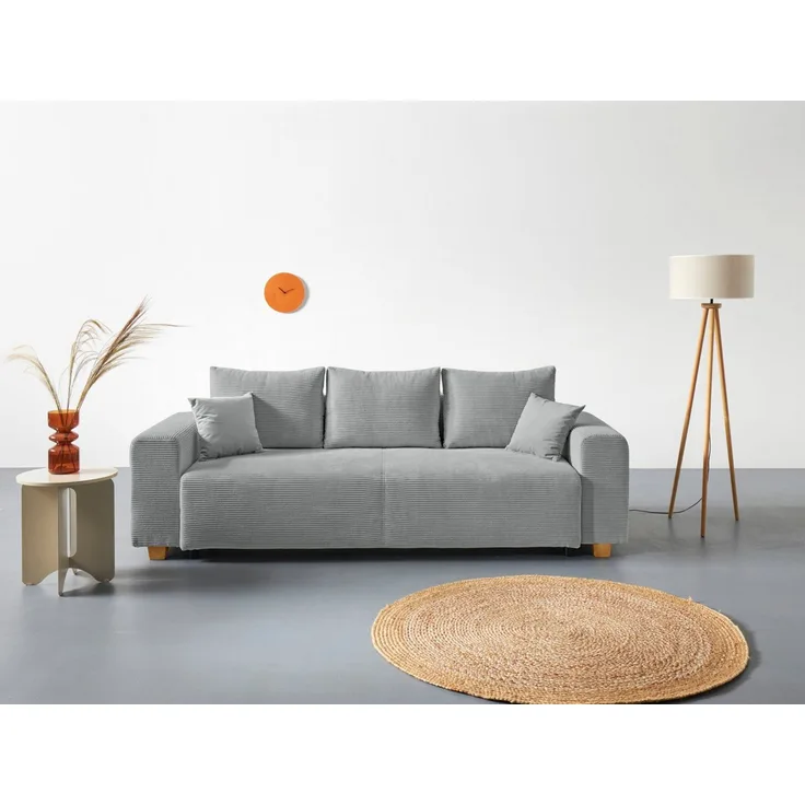 COLLECTION AB Schlafsofa Yves, Bettfunktion,Bettkasten,Bonnelfederkern, Rückenkissen,Zierkissen
